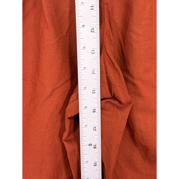 Uniqlo x Comptoir Des Cotonniers Pants Large Womens Orange Linen Lantern Trouser - Picture 4 of 7